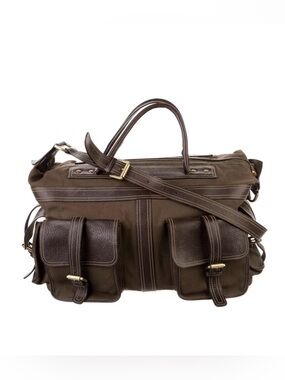 Mulberry Dark Brown Canvas & Leather Weekender Bag